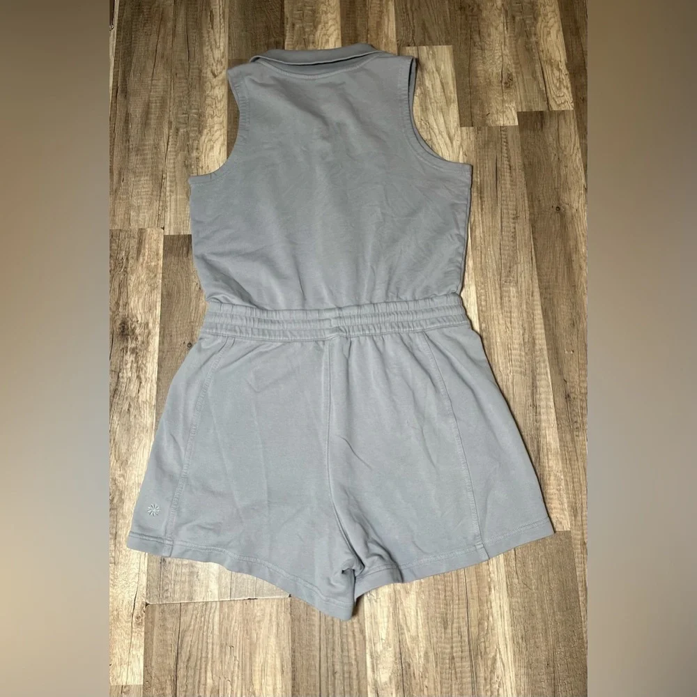 Athleta Women's M Gray Retroterry Romper Pockets Terry Knit Cotton - Picture 12 of 17